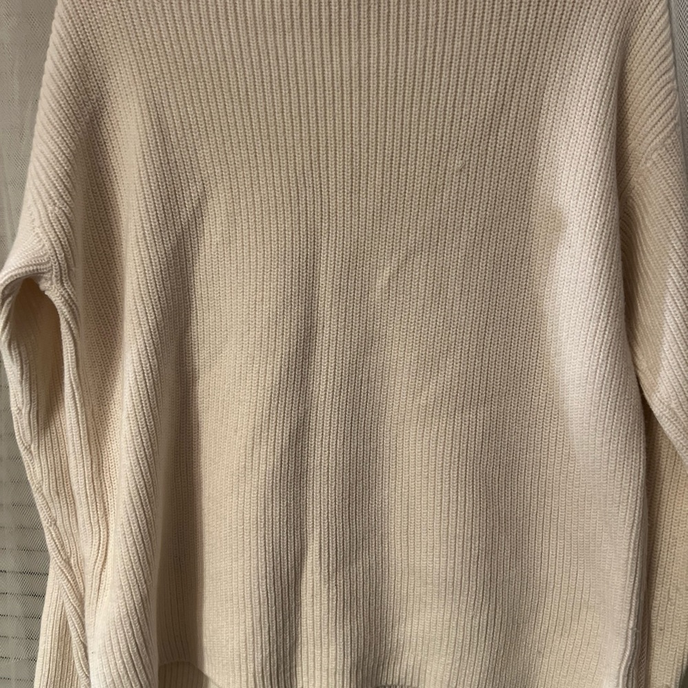 HUGO BOSS FAONIA COTTON & CASHMERE IVORY SWEATER sz S D1 - Picture 8 of 12